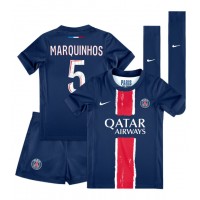 Dres Paris Saint-Germain Marquinhos #5 Domáci pre deti 2024-25 Krátky Rukáv (+ trenírky)